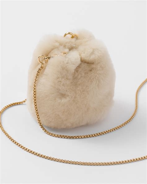 prada shearling mini-pouch